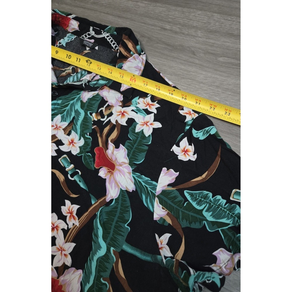 Coofandy Mens Short Sleeve Button Up Hawaiian Shirt Size 3XL Black - Picture 7 of 10